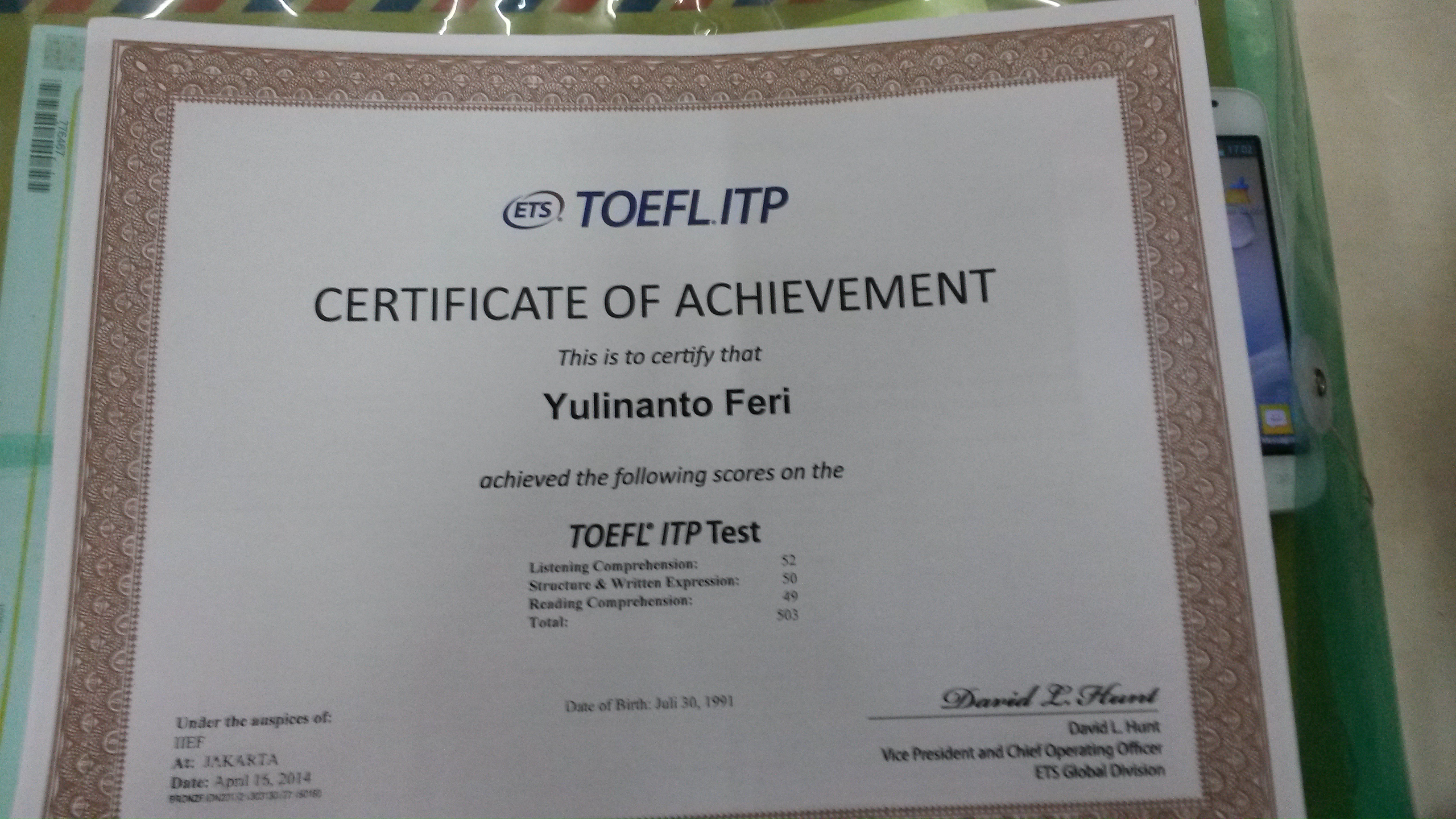 Sebagai persyaratan berkas pendaftaran s2 saya berencana mengikuti test TOEFL Saya cari cari referensi tempat test TOEFL yang resmi di sekitar Cirebon